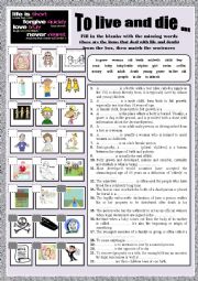 English Worksheet: To live and die. (Vocabulary)