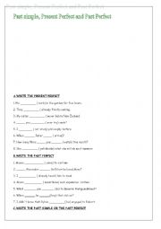 English Worksheet: past tenses