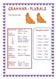 English Worksheet: NOUNS - PLURAL