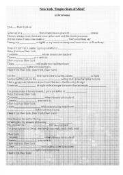 English Worksheet: New York  (Empire State of Mind) by Alicia Keys