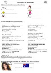 English Worksheet: Just the way you are - Bruno Mars - physical description