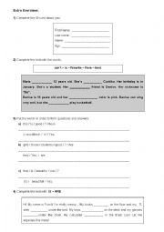 English Worksheet: Review Activity - Verb to be / Can / Cant / Word order