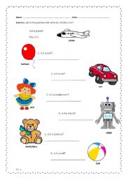 English Worksheet: Toys