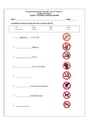 English Worksheet: Imperative