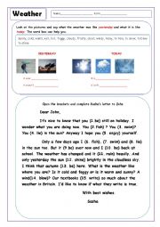 English Worksheet: weather  activities