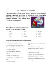 English Worksheet: All American Apple Pie