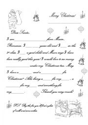 English Worksheet: a letter to santa