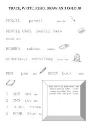 English Worksheet: School supplies