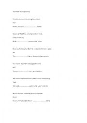 English Worksheet: FCE Transformation Sentences (Use of English)