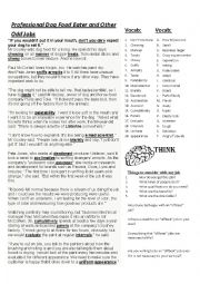 English Worksheet: Off Beat Jobs