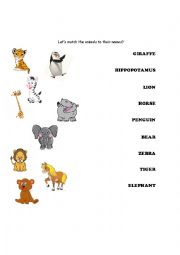 English Worksheet: Zoo Animals