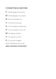 English Worksheet: Christmas rhyme