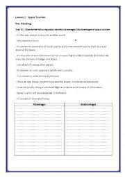 English Worksheet: space tourism