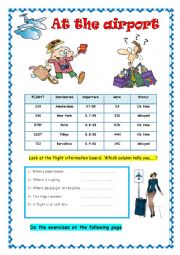 English Worksheet: AT THE AIRPORT