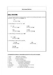 English Worksheet: Daily routine