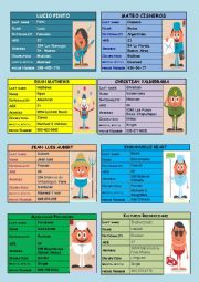 English Worksheet: PERSONAL INFORMATION CARDS/ FULLY EDITABLE!!