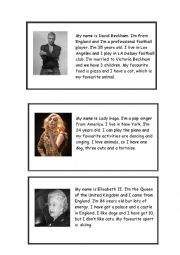 English Worksheet: Famous people interview