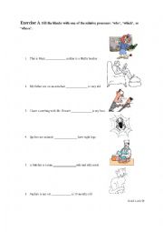 English Worksheet: Who, Which, Whose Exercises