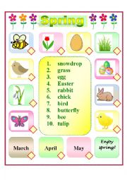 English Worksheet: Spring