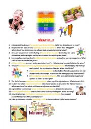 English Worksheet: a tolerant way to react