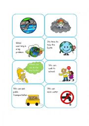 English Worksheet: What can we do for the Earth? (as a child) card game