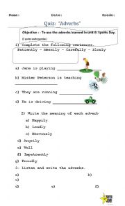English Worksheet: Adverbs