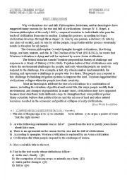English Worksheet: Exam paper about the reasons behind the rise and the fall of civili