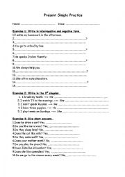 English Worksheet: Present Simple Practice