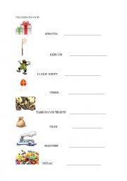 English Worksheet: Saint Nicholas unscramble