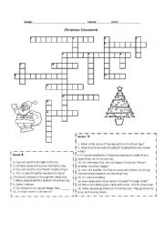 English Worksheet: Christmas crossword