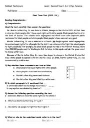 English Worksheet: reading comprehension