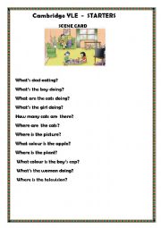 English Worksheet: Starters: Speaking and writing - scene card