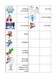English Worksheet: Winter Domino