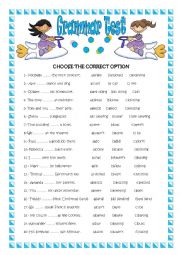 English Worksheet: GRAMMAR TEST