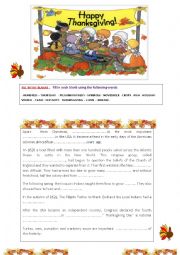 English Worksheet: THANKSGIVING  DAY