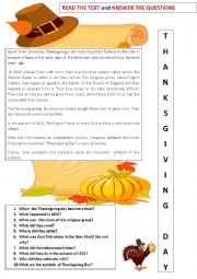 English Worksheet: THANKSGIVING  DAY