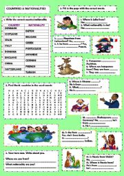 English Worksheet: Countries & nationalities (+ key)