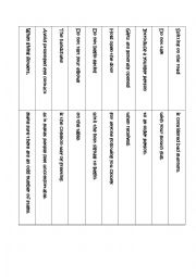 English Worksheet: Manners