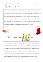 English Worksheet: Christmas Around the World JIGSAW reading activity