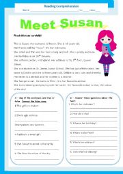 English Worksheet: Meet Susan