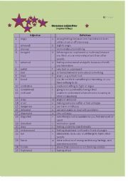 English Worksheet: Common adjectives 5 (angry to frightened)