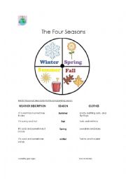 English Worksheet: The four seasons