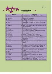 English Worksheet: Common adjectives 6    (helpless to worried)