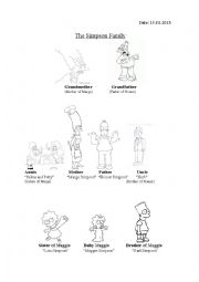 English Worksheet: The Simpsons Family