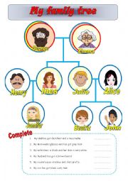 English Worksheet: MY FAMILY TREE