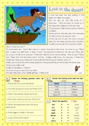 English Worksheet: Lost in the desert (Urban Legend)