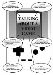 English Worksheet: Talking about a video game