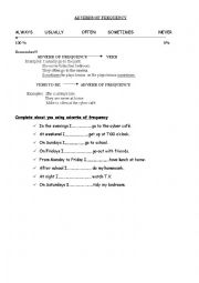 English Worksheet: Adverbs of Frequency 