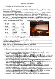 English Worksheet: Cinems and Theatre Goers