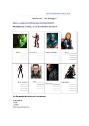 English Worksheet: The Avengers trailer task - Superlatives